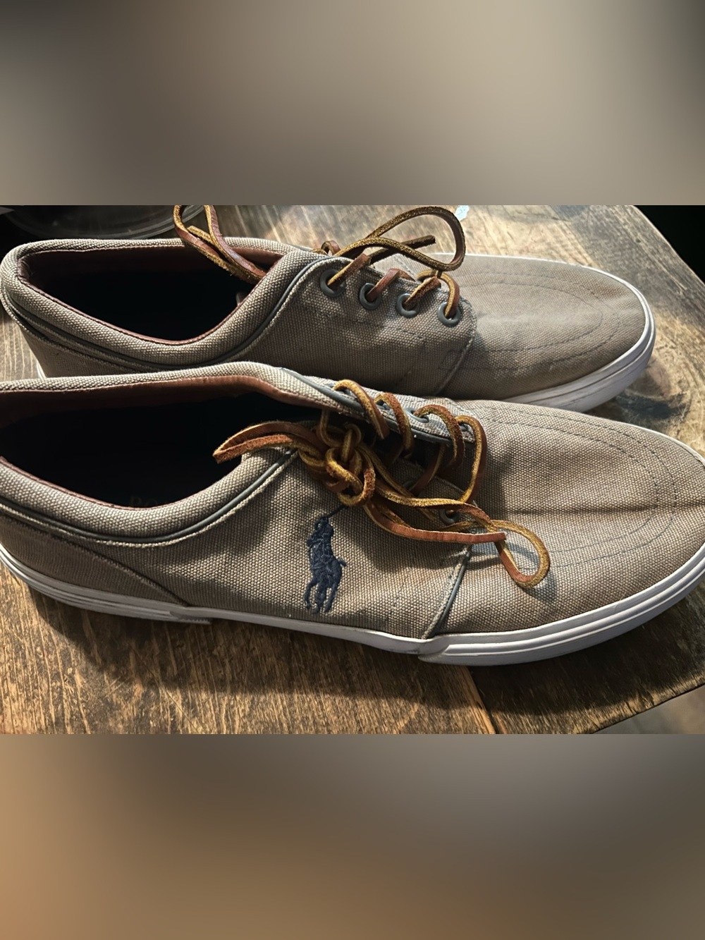 Polo Ralph Lauren Faxon Men's Gray Canvas Sneaker Size 9.5
